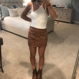 Free People Faux Leather Skirt